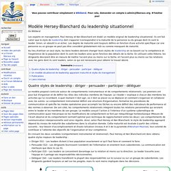 Modèle Hersey-Blanchard du leadership situationnel — Wikiberal