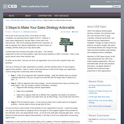 3 Steps to Make Your Sales Strategy Actionable