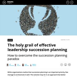 Effective leadership succession planning