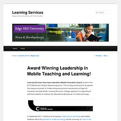 Award Winning Leadership in Mobile Teaching and Learning!