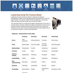 Leadership: using the Tuckman model