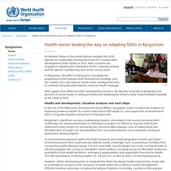 Health sector leading the way on adapting SDGs in Kyrgyzstan