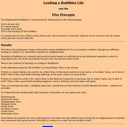Leading a Buddhist Life - Five Precepts