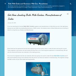 Get Here Leading Bulk Milk Coolers Manufacturer of India