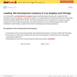 Leading .Net development company in Los Angeles and Chicago