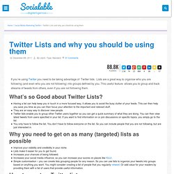 Twitter Lists and why you should be using them