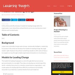 5 Models for Leading Change