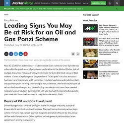 Leading Signs You May Be at Risk for an Oil and Gas Ponzi Scheme