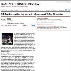 PC Gaming leading the way with eSports and Video Streaming