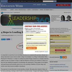 4 Steps to Leading Successful Change - Leadership 360