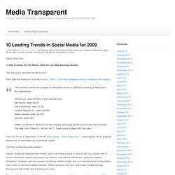 10 Leading Trends in Social Media for 2009