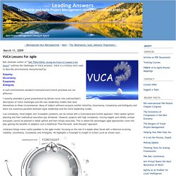 VUCA Lessons For Agile