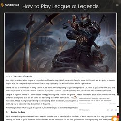 How to Play League of Legends