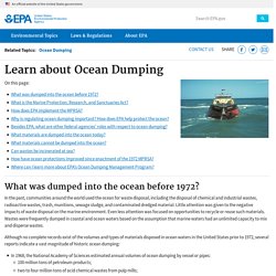 Learn about Ocean Dumping