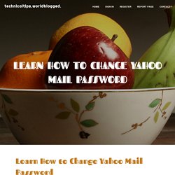 Learn How to Change Yahoo Mail Password