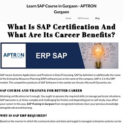 Learn SAP Course in Gurgaon - APTRON Gurgaon