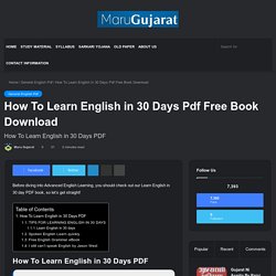 How To Learn English In 30 Days Pdf Free Book Download - Maru Gujarat