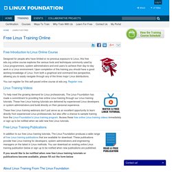 Linux Foundation Training - Learn For Free