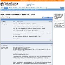 How to learn German at home - A1 level - Toytown Germany