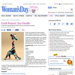 Learn How to Sew a Giraffe Doll at WomansDay.com - Free Craft Ideas