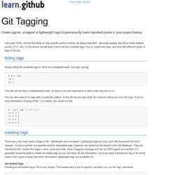 Learn.GitHub - Git Tagging