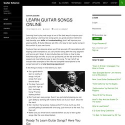 Learn Guitar Songs Online - Guitar Alliance