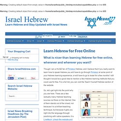 Learn Hebrew for Free Online