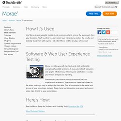 Website testing, user testing, and market research done with Morae by TechSmith