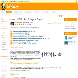 Learn HTML 5 in 3 days – Day 1