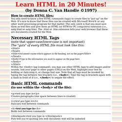 Learn HTML in 20 Minutes!