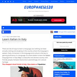 Learn Italian In Italy - europanews20