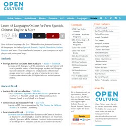 Learn 46 Languages Online for Free: Spanish, English & More
