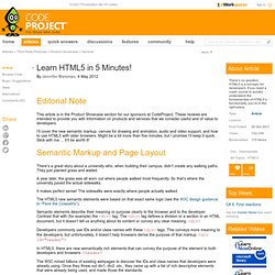Learn HTML5 in 5 Minutes!