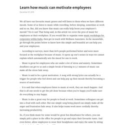 Learn how music can motivate employees