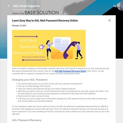 Learn Easy Way to AOL Mail Password Recovery Online