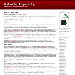 How to Learn Perl