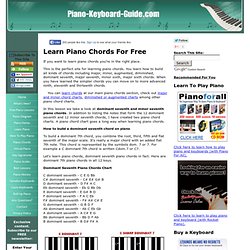 Learn piano chords free - learning piano chords