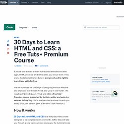 30 Days to Learn HTML and CSS: a Free Tuts+ Premium Course