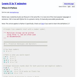 Learn python in Y Minutes