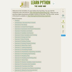 Learn Python The Hard Way, 2nd Edition — Learn Python The Hard Way, 2nd Edition