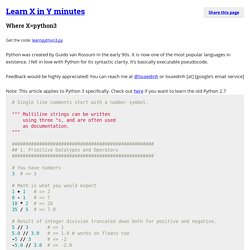 Learn python3 in Y Minutes