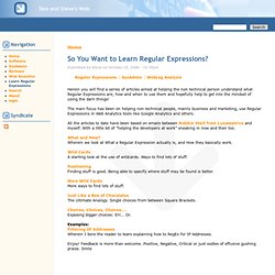 So You Want to Learn Regular Expressions?