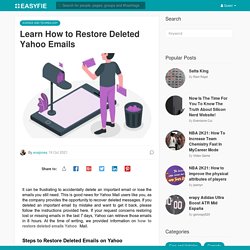 Learn How to Restore Deleted Yahoo Emails