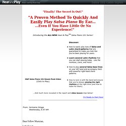 Learn Salsa Piano Today And The Secrets To Playing Latin & Salsa Piano Music By Ear