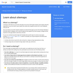 About Sitemaps - Webmaster Tools Help