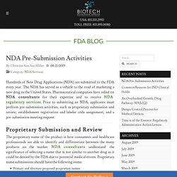 Learn About NDA Pre-Submission Activities - BRG