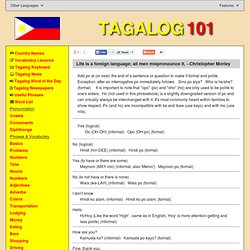 Learn Tagalog > Phrases & Vocabulary > Basics