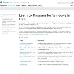 Learn to Program for Windows in C++