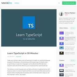 Learn TypeScript in 30 Minutes