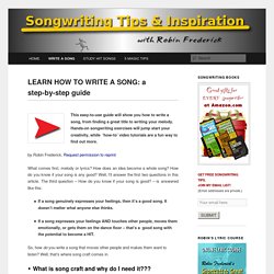 How to Write a Song